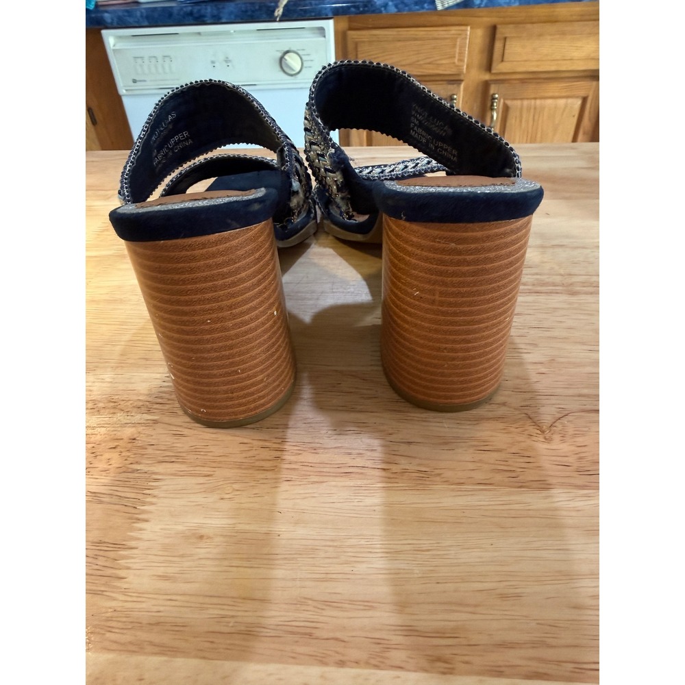 Y-Not? Beaded Mule Heels Size 8 Boho Chunky Heel Sandals - Picture 5 of 8